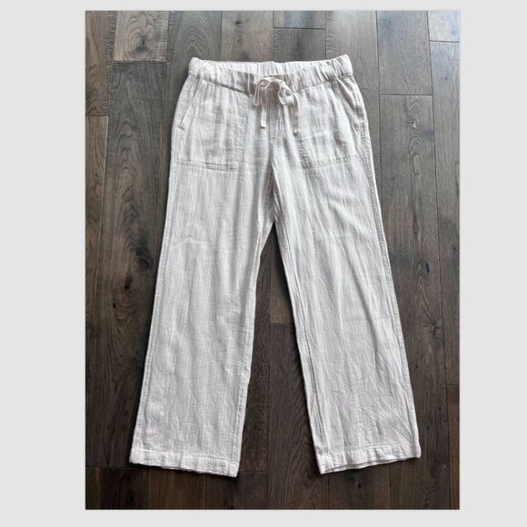 Caslon Linen Blend Wide Leg Pants XS Petite Beige Lightweight Summer Trousers - Picture 1 of 6